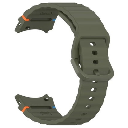 For Samsung Galaxy Watch FE / Watch7 40mm 44mm Silicone Wave Texture Watch Band Replacement Straps