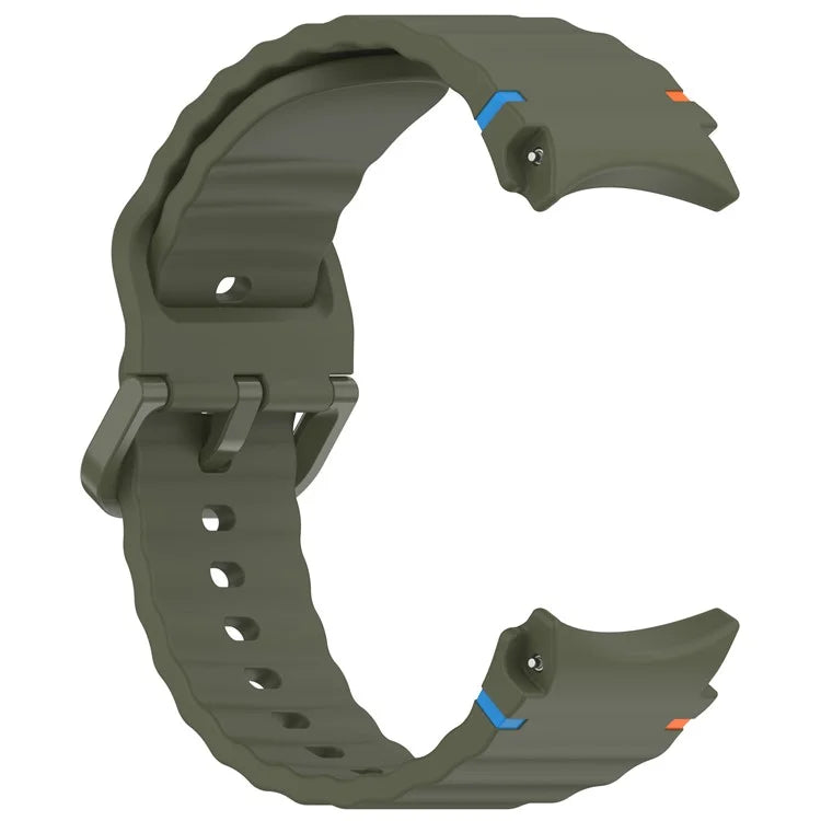 For Samsung Galaxy Watch FE / Watch7 40mm 44mm Silicone Wave Texture Watch Band Replacement Straps