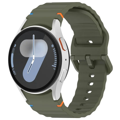 For Samsung Galaxy Watch FE / Watch7 40mm 44mm Silicone Wave Texture Watch Band Replacement Straps