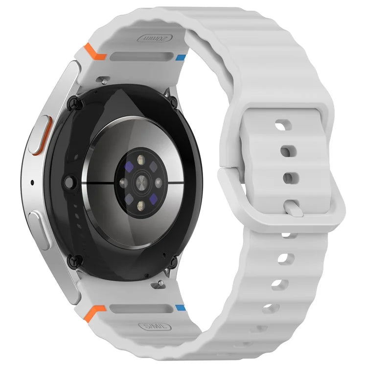 For Samsung Galaxy Watch FE / Watch7 40mm 44mm Silicone Wave Texture Watch Band Replacement Straps