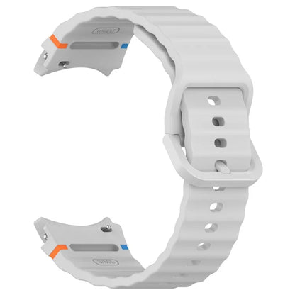 For Samsung Galaxy Watch FE / Watch7 40mm 44mm Silicone Wave Texture Watch Band Replacement Straps