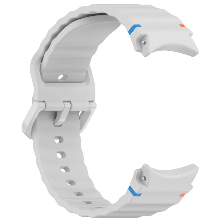 For Samsung Galaxy Watch FE / Watch7 40mm 44mm Silicone Wave Texture Watch Band Replacement Straps