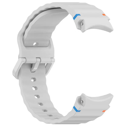 For Samsung Galaxy Watch FE / Watch7 40mm 44mm Silicone Wave Texture Watch Band Replacement Straps