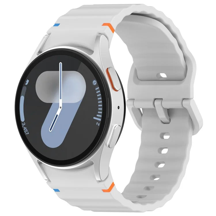 For Samsung Galaxy Watch FE / Watch7 40mm 44mm Silicone Wave Texture Watch Band Replacement Straps