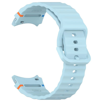 For Samsung Galaxy Watch FE / Watch7 40mm 44mm Silicone Wave Texture Watch Band Replacement Straps
