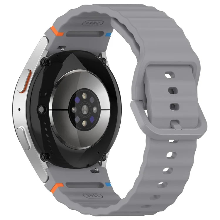For Samsung Galaxy Watch FE / Watch7 40mm 44mm Silicone Wave Texture Watch Band Replacement Straps