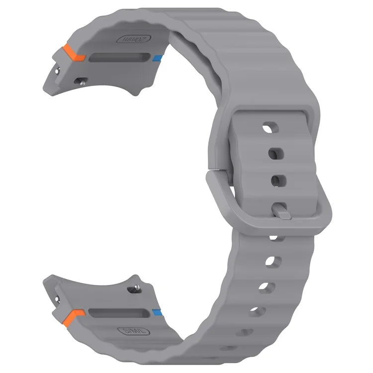 For Samsung Galaxy Watch FE / Watch7 40mm 44mm Silicone Wave Texture Watch Band Replacement Straps