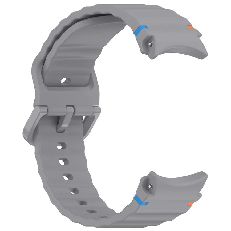 For Samsung Galaxy Watch FE / Watch7 40mm 44mm Silicone Wave Texture Watch Band Replacement Straps