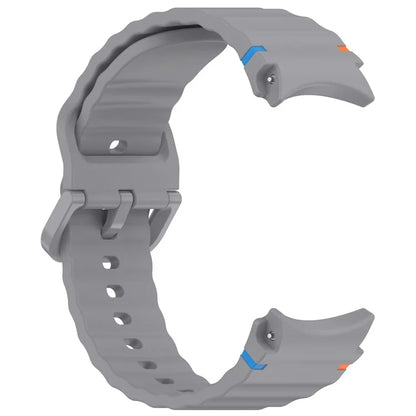 For Samsung Galaxy Watch FE / Watch7 40mm 44mm Silicone Wave Texture Watch Band Replacement Straps