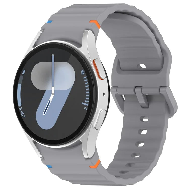 For Samsung Galaxy Watch FE / Watch7 40mm 44mm Silicone Wave Texture Watch Band Replacement Straps