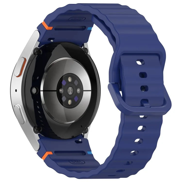 For Samsung Galaxy Watch FE / Watch7 40mm 44mm Silicone Wave Texture Watch Band Replacement Straps