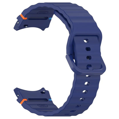 For Samsung Galaxy Watch FE / Watch7 40mm 44mm Silicone Wave Texture Watch Band Replacement Straps