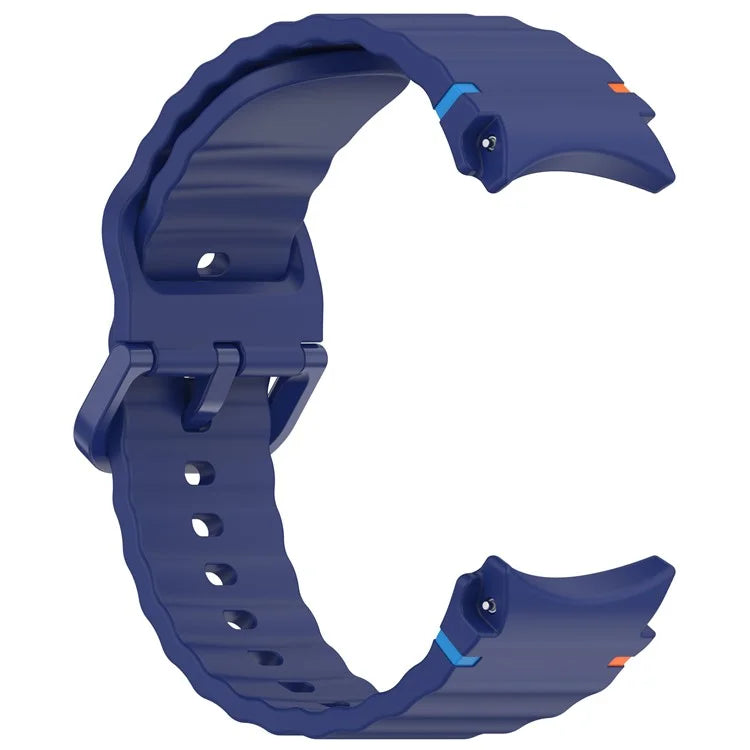 For Samsung Galaxy Watch FE / Watch7 40mm 44mm Silicone Wave Texture Watch Band Replacement Straps