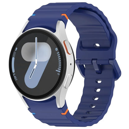 For Samsung Galaxy Watch FE / Watch7 40mm 44mm Silicone Wave Texture Watch Band Replacement Straps