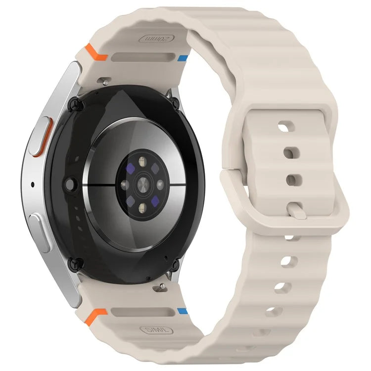 For Samsung Galaxy Watch FE / Watch7 40mm 44mm Silicone Wave Texture Watch Band Replacement Straps