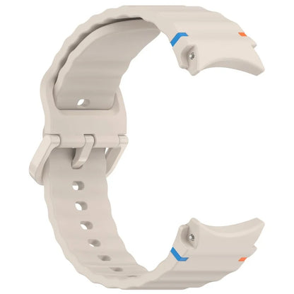 For Samsung Galaxy Watch FE / Watch7 40mm 44mm Silicone Wave Texture Watch Band Replacement Straps