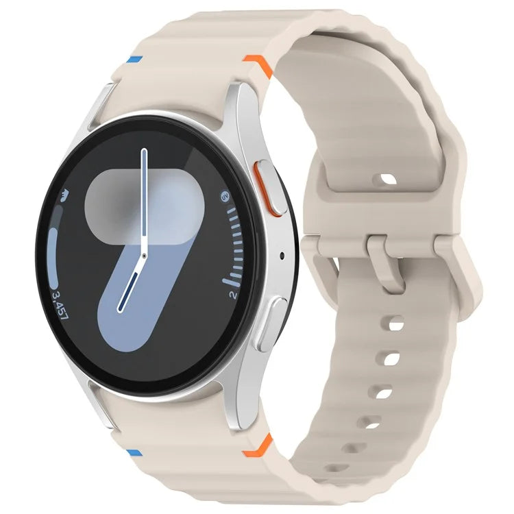 For Samsung Galaxy Watch FE / Watch7 40mm 44mm Silicone Wave Texture Watch Band Replacement Straps