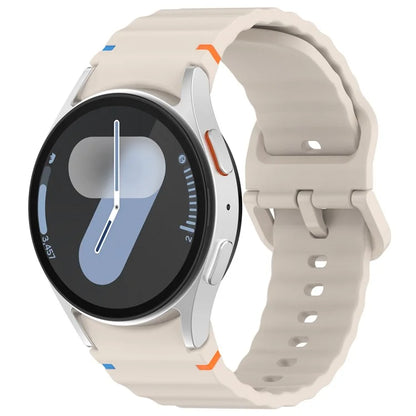 For Samsung Galaxy Watch FE / Watch7 40mm 44mm Silicone Wave Texture Watch Band Replacement Straps