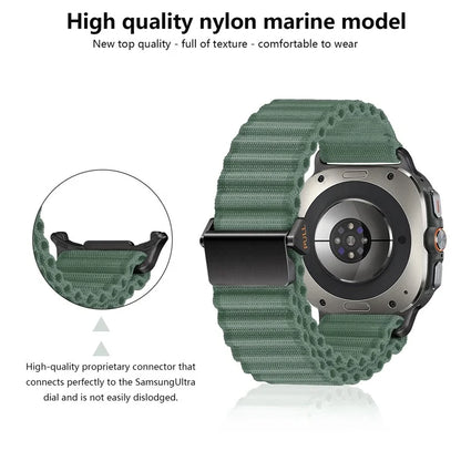 KALEBOL For Samsung Galaxy Watch Ultra 47mm Watch Band Adjustable Nylon Wrist Strap
