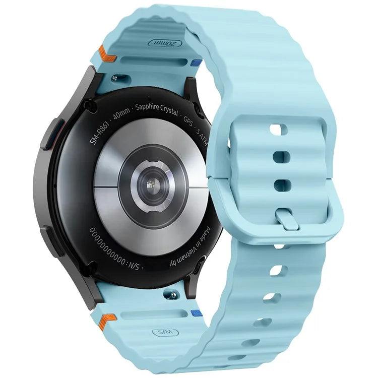 KALEBOL For Samsung Galaxy Watch7 44mm 40mm / Watch FE 40mm Silicone Watch Band Wave Shape Wrist Strap