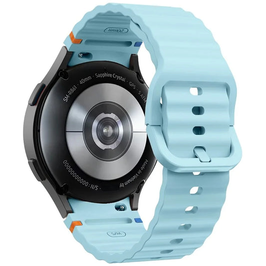 KALEBOL For Samsung Galaxy Watch7 44mm 40mm / Watch FE 40mm Silicone Watch Band Wave Shape Wrist Strap