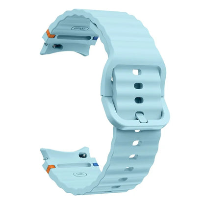 KALEBOL For Samsung Galaxy Watch7 44mm 40mm / Watch FE 40mm Silicone Watch Band Wave Shape Wrist Strap