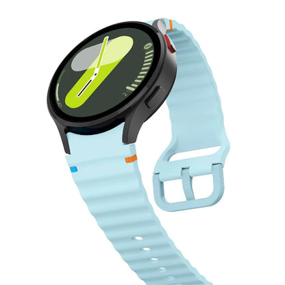 KALEBOL For Samsung Galaxy Watch7 44mm 40mm / Watch FE 40mm Silicone Watch Band Wave Shape Wrist Strap