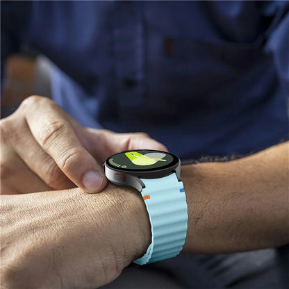 KALEBOL For Samsung Galaxy Watch7 44mm 40mm / Watch FE 40mm Silicone Watch Band Wave Shape Wrist Strap