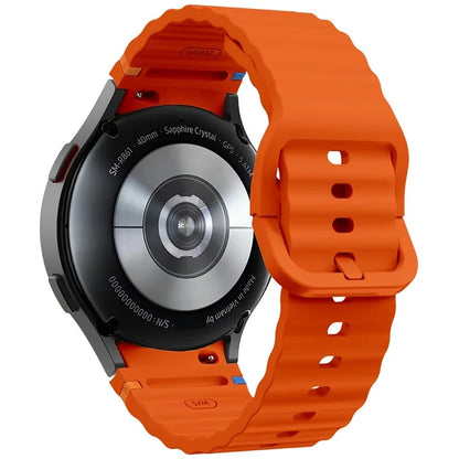 KALEBOL For Samsung Galaxy Watch7 44mm 40mm / Watch FE 40mm Silicone Watch Band Wave Shape Wrist Strap
