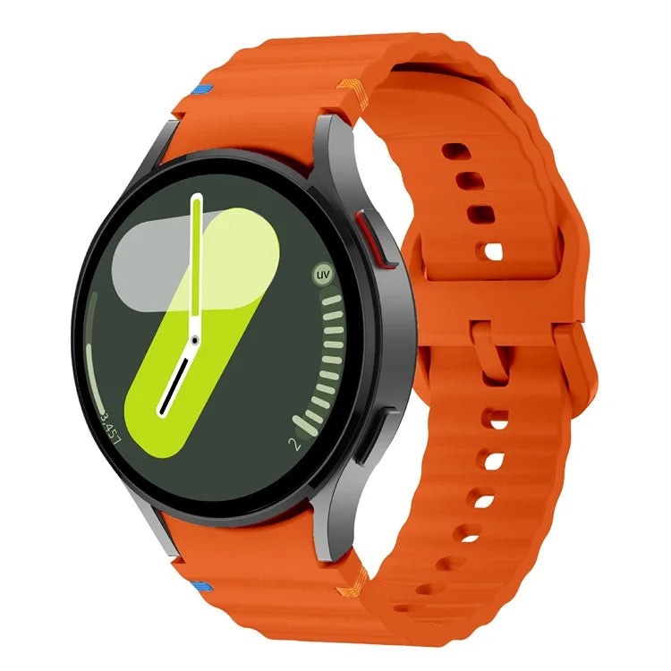 KALEBOL For Samsung Galaxy Watch7 44mm 40mm / Watch FE 40mm Silicone Watch Band Wave Shape Wrist Strap