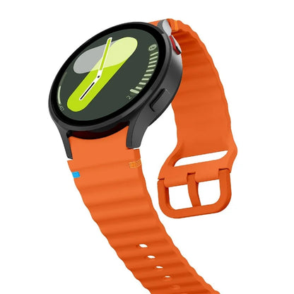 KALEBOL For Samsung Galaxy Watch7 44mm 40mm / Watch FE 40mm Silicone Watch Band Wave Shape Wrist Strap