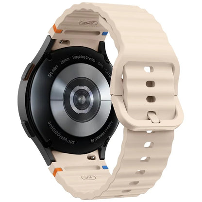KALEBOL For Samsung Galaxy Watch7 44mm 40mm / Watch FE 40mm Silicone Watch Band Wave Shape Wrist Strap
