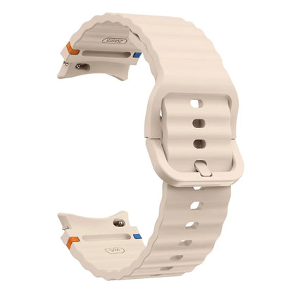 KALEBOL For Samsung Galaxy Watch7 44mm 40mm / Watch FE 40mm Silicone Watch Band Wave Shape Wrist Strap