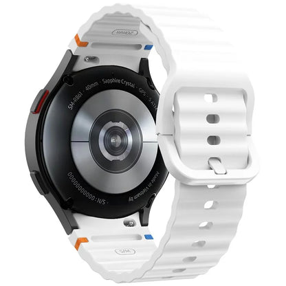 KALEBOL For Samsung Galaxy Watch7 44mm 40mm / Watch FE 40mm Silicone Watch Band Wave Shape Wrist Strap
