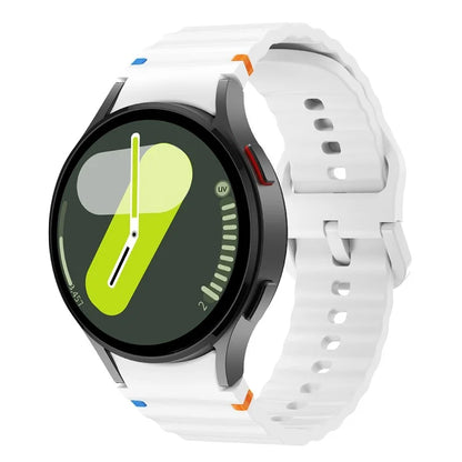 KALEBOL For Samsung Galaxy Watch7 44mm 40mm / Watch FE 40mm Silicone Watch Band Wave Shape Wrist Strap