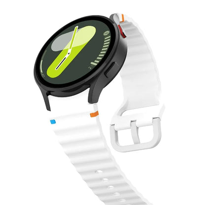KALEBOL For Samsung Galaxy Watch7 44mm 40mm / Watch FE 40mm Silicone Watch Band Wave Shape Wrist Strap