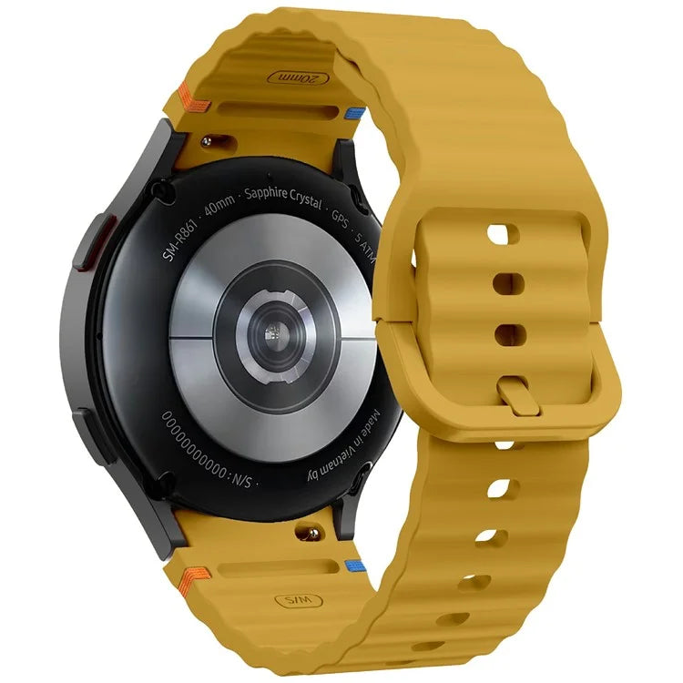KALEBOL For Samsung Galaxy Watch7 44mm 40mm / Watch FE 40mm Silicone Watch Band Wave Shape Wrist Strap