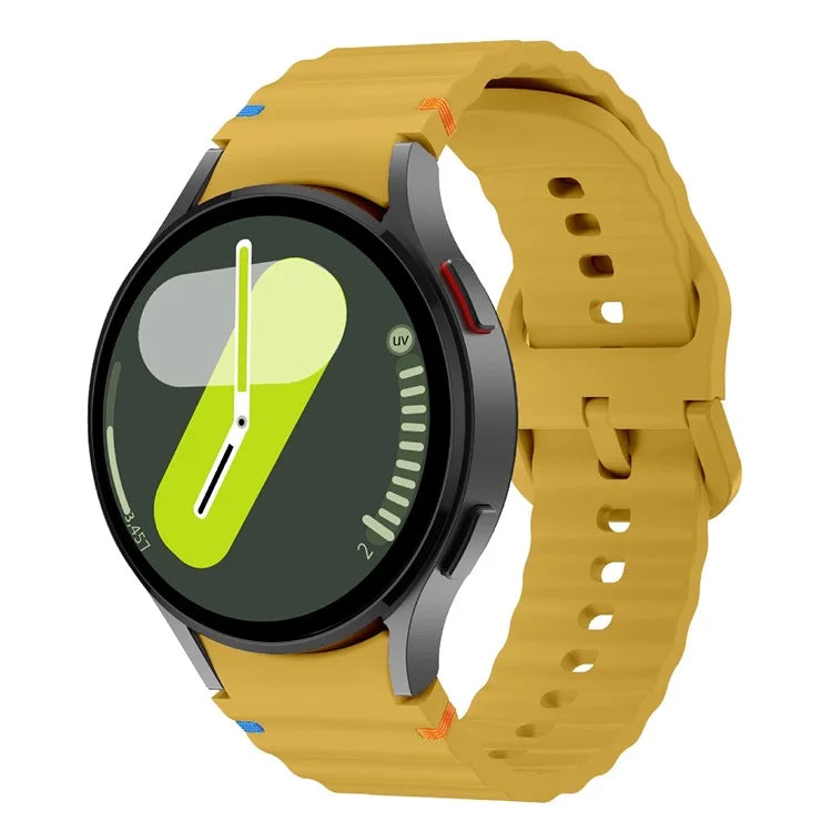 KALEBOL For Samsung Galaxy Watch7 44mm 40mm / Watch FE 40mm Silicone Watch Band Wave Shape Wrist Strap
