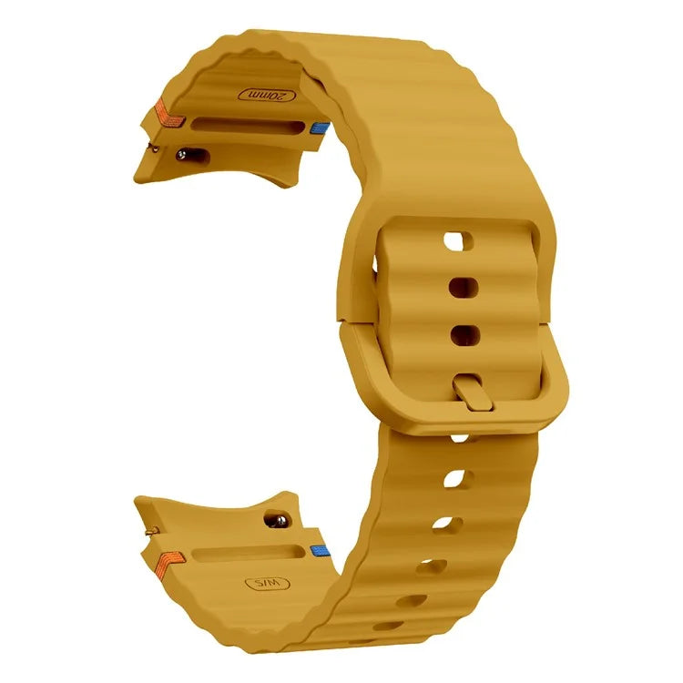 KALEBOL For Samsung Galaxy Watch7 44mm 40mm / Watch FE 40mm Silicone Watch Band Wave Shape Wrist Strap