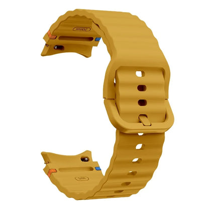 KALEBOL For Samsung Galaxy Watch7 44mm 40mm / Watch FE 40mm Silicone Watch Band Wave Shape Wrist Strap