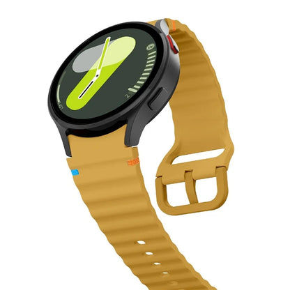 KALEBOL For Samsung Galaxy Watch7 44mm 40mm / Watch FE 40mm Silicone Watch Band Wave Shape Wrist Strap