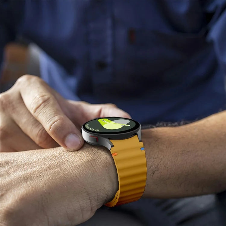 KALEBOL For Samsung Galaxy Watch7 44mm 40mm / Watch FE 40mm Silicone Watch Band Wave Shape Wrist Strap