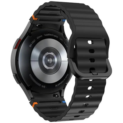 KALEBOL For Samsung Galaxy Watch7 44mm 40mm / Watch FE 40mm Silicone Watch Band Wave Shape Wrist Strap