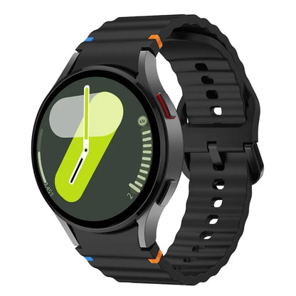 KALEBOL For Samsung Galaxy Watch7 44mm 40mm / Watch FE 40mm Silicone Watch Band Wave Shape Wrist Strap