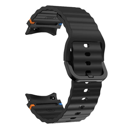 KALEBOL For Samsung Galaxy Watch7 44mm 40mm / Watch FE 40mm Silicone Watch Band Wave Shape Wrist Strap