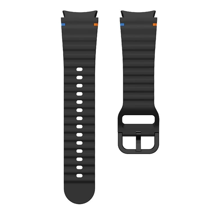 KALEBOL For Samsung Galaxy Watch7 44mm 40mm / Watch FE 40mm Silicone Watch Band Wave Shape Wrist Strap