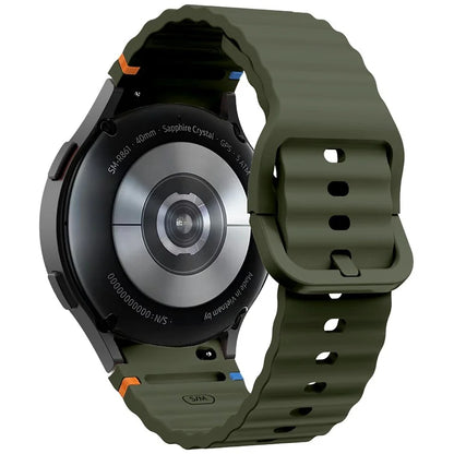 KALEBOL For Samsung Galaxy Watch7 44mm 40mm / Watch FE 40mm Silicone Watch Band Wave Shape Wrist Strap