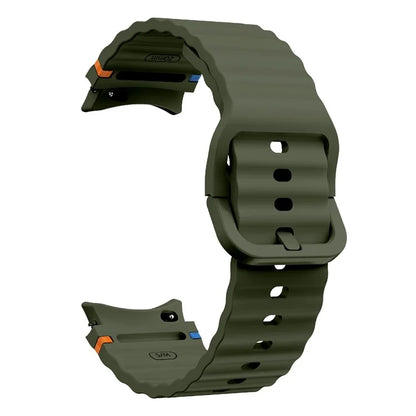 KALEBOL For Samsung Galaxy Watch7 44mm 40mm / Watch FE 40mm Silicone Watch Band Wave Shape Wrist Strap