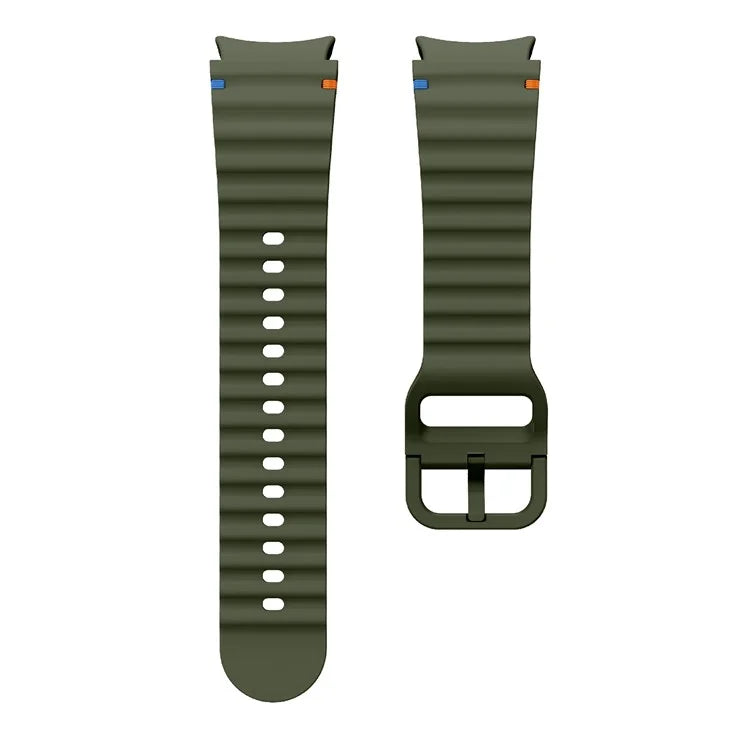 KALEBOL For Samsung Galaxy Watch7 44mm 40mm / Watch FE 40mm Silicone Watch Band Wave Shape Wrist Strap