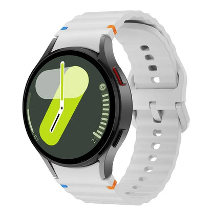 KALEBOL For Samsung Galaxy Watch7 44mm 40mm / Watch FE 40mm Silicone Watch Band Wave Shape Wrist Strap